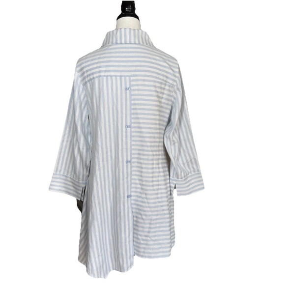 Soft Surroundings Standout Tunic Shirt Blouse White Striped Asymmetrical Hem XS - Picture 5 of 8